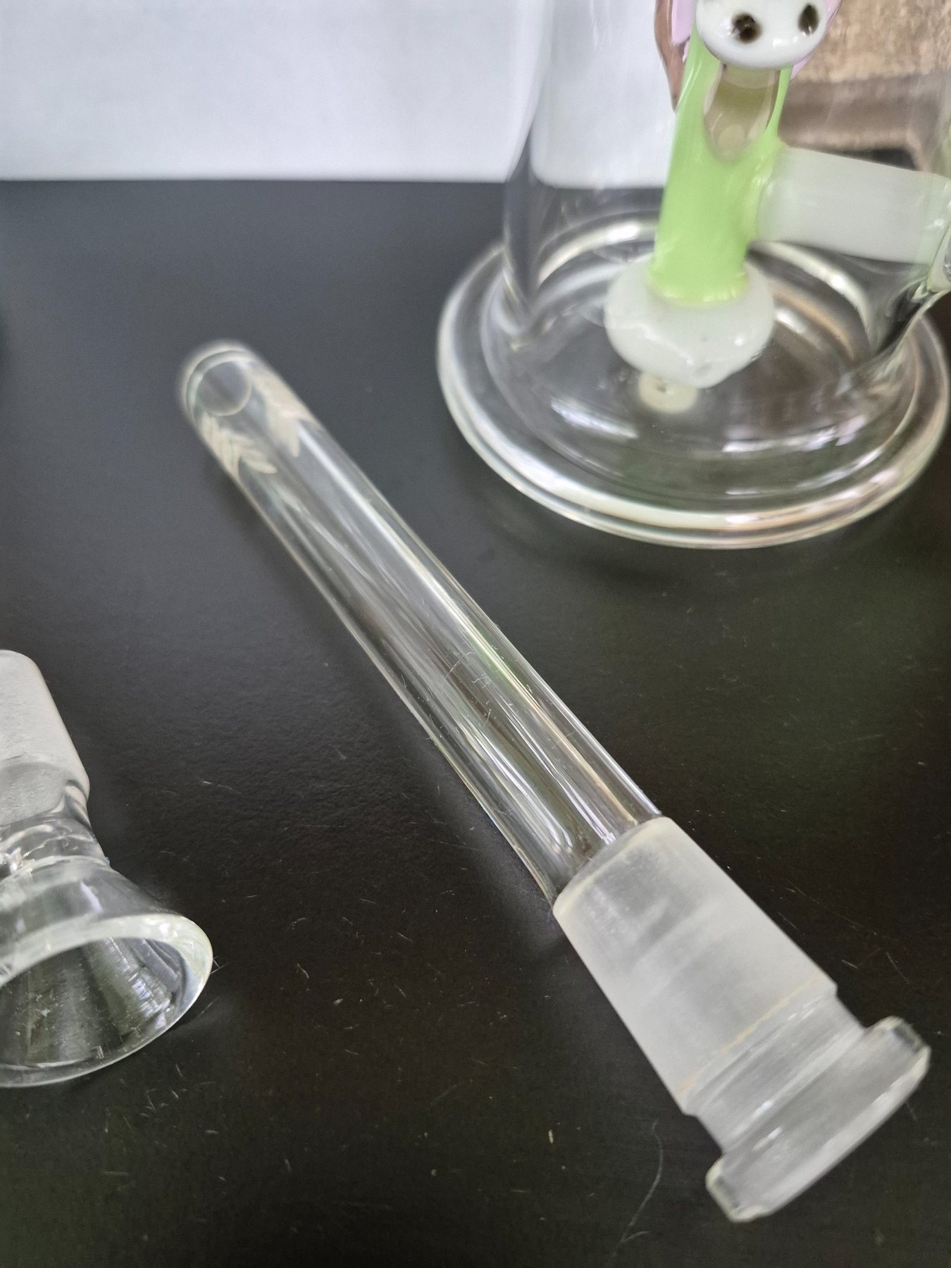 Clean glass downstem after cleaning