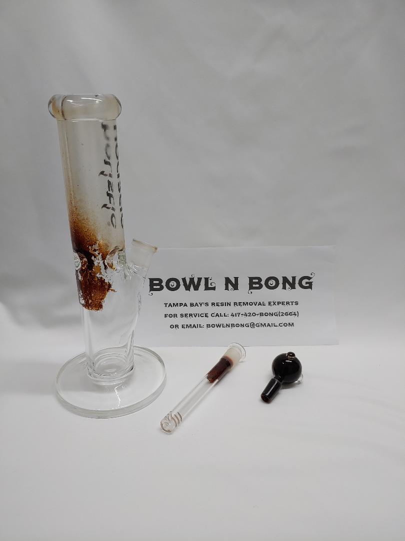 Straight-tube bong before Bowl N Bong cleaning