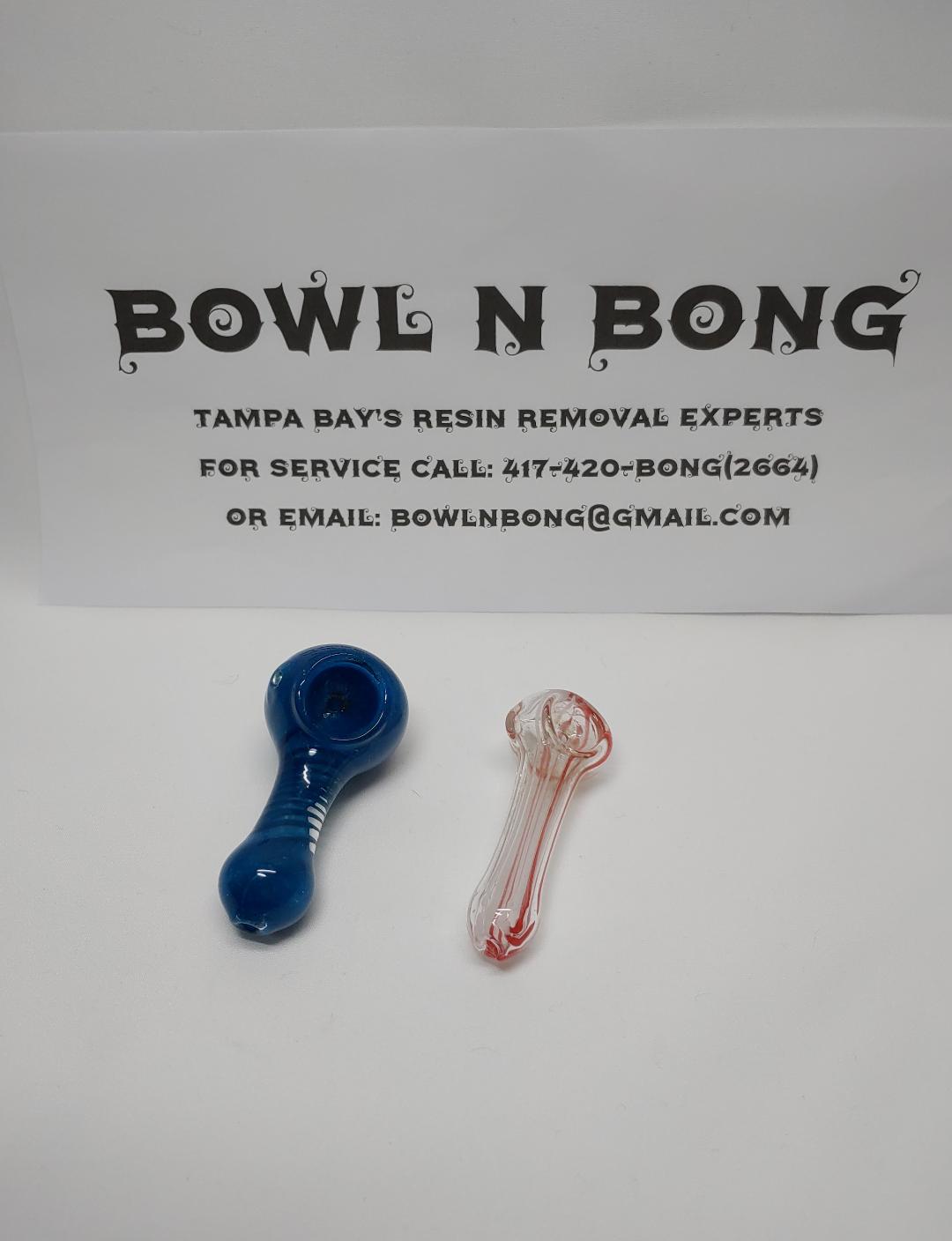 Glass hand pipes after Bowl N Bong cleaning