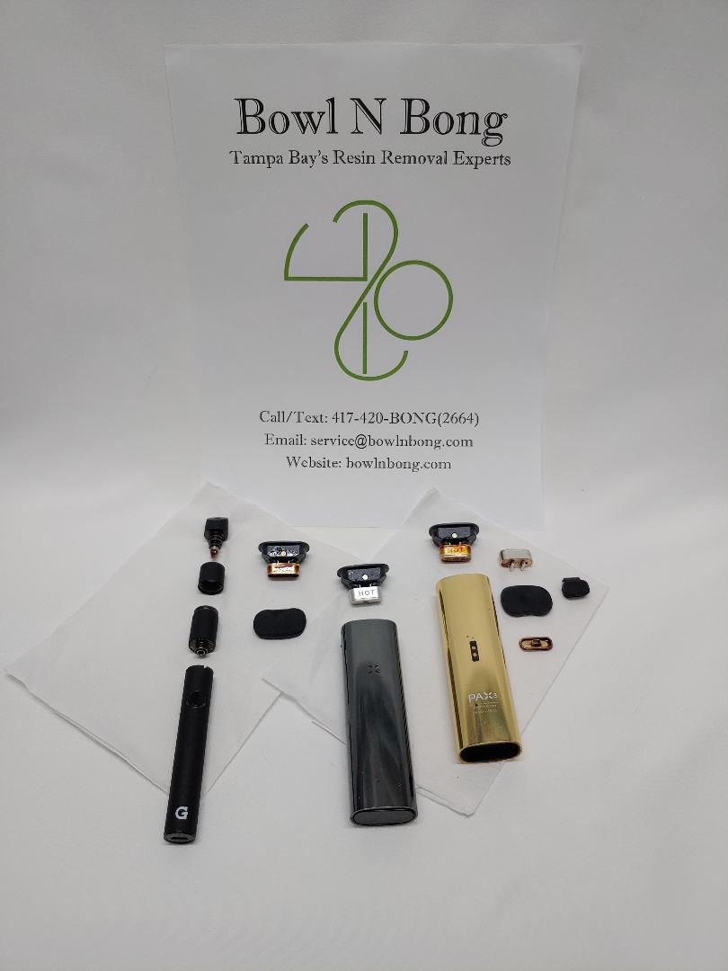 Vaping devices before Bowl N Bong cleaning