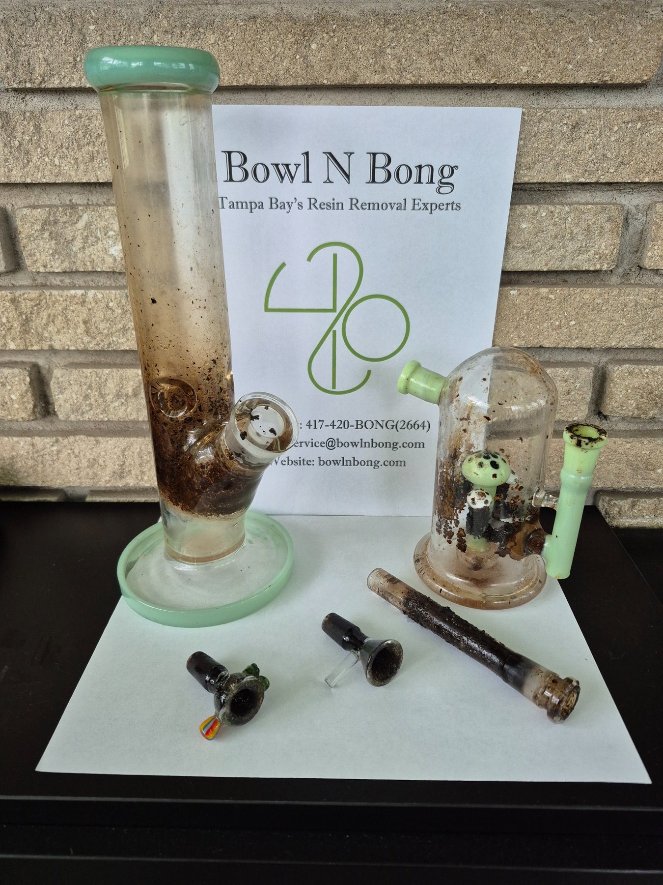Bong and bubbler before professional cleaning